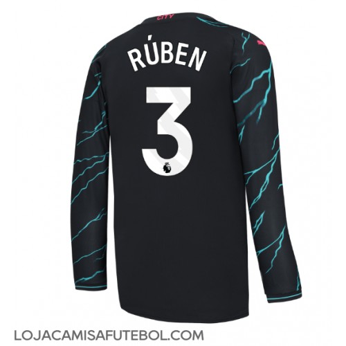 Camisa de Futebol Manchester City Ruben Dias #3 Equipamento Alternativo 2023-24 Manga Comprida